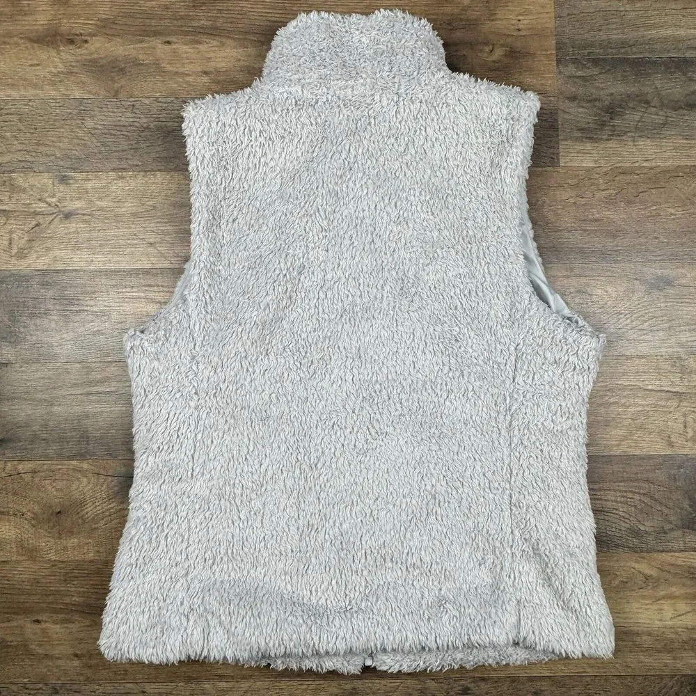 Patagonia Los Gatos Vest Womens L Gray Sherpa Zip Up Fuzzy Teddy Shaggy - Picture 3 of 6